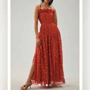 Anthropologie Bhanuni Sheer Appliqué Dress